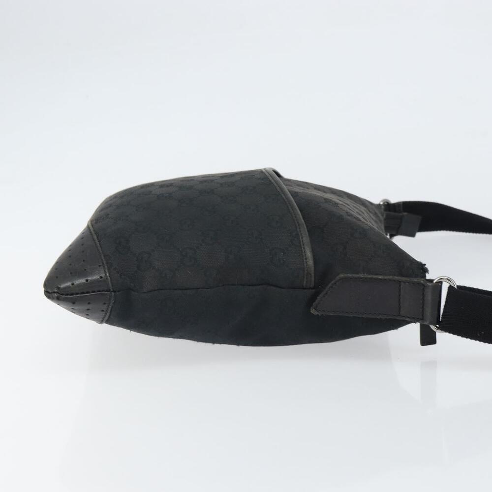 GUCCI GG Canvas Shoulder Bag Black Silver 145857 Auth 163305 - Picture 3 of 16